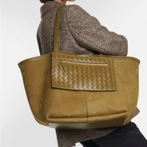 Bottega Veneta Olive Leather Flip Flap Tote